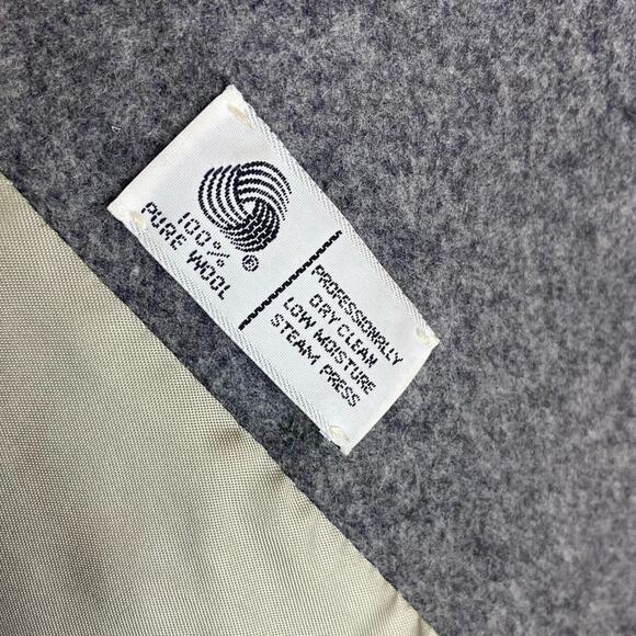 Vintage Fashionbila Wool Coat Made In USA 80s Gray Double Breasted Womens 12 LG - Picture 9 of 12